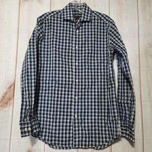 Pronto Uomo Shirt Mens Medium‎ 15 Black and Blue